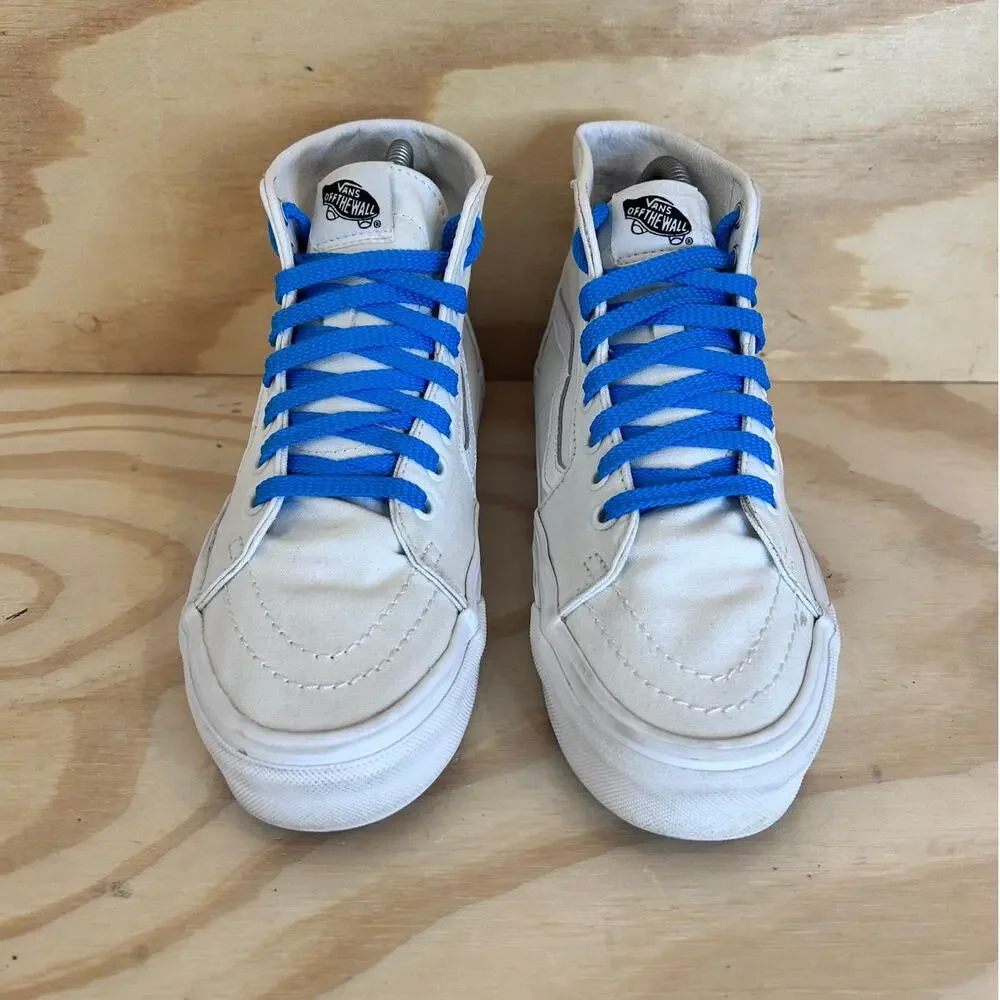 Vans Off The Wall - SK8 Hi - Sneakers - White/Blue - Women's - 7.5